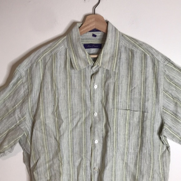 Alan flusser mens 100% linen button up shirt size XL - Picture 3 of 11